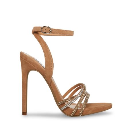 Brown Steve Madden Lara Natural Women's Heels Sandals | PH 6572GO16